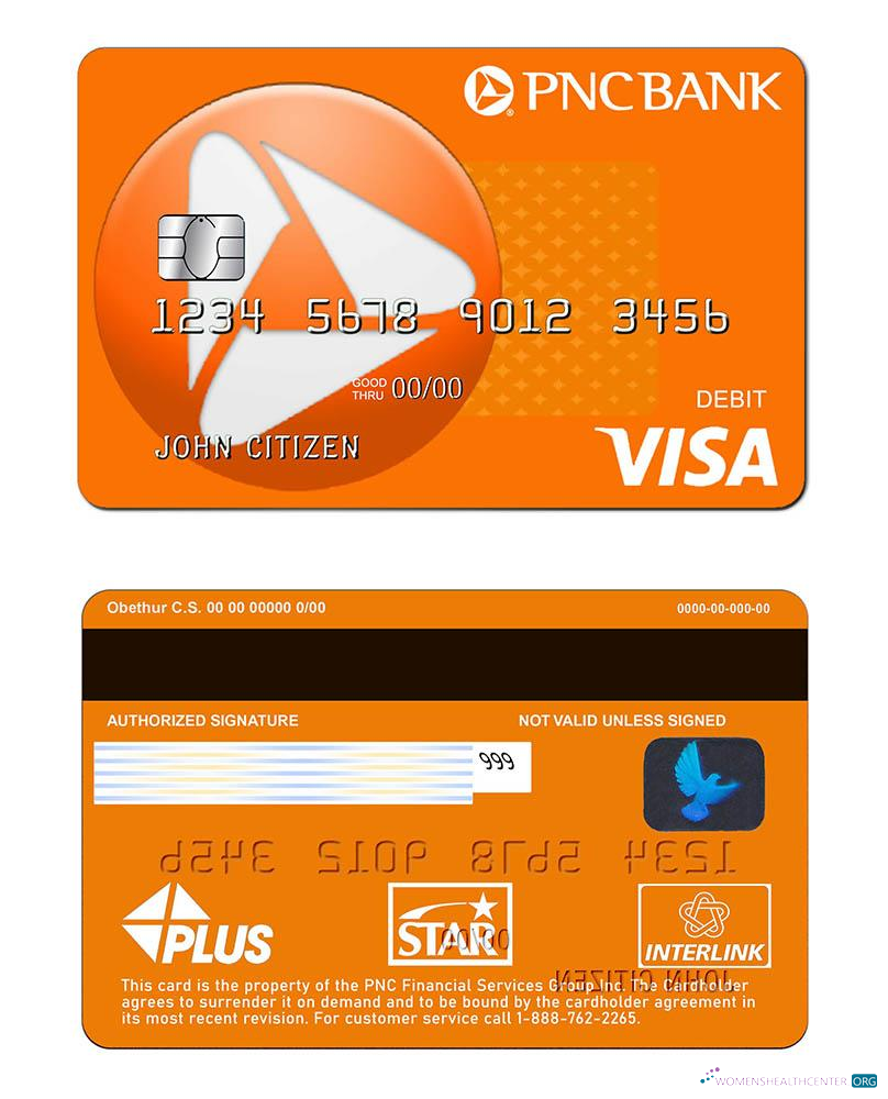 Download USA PNC bank Visa Debit card Photoshop template